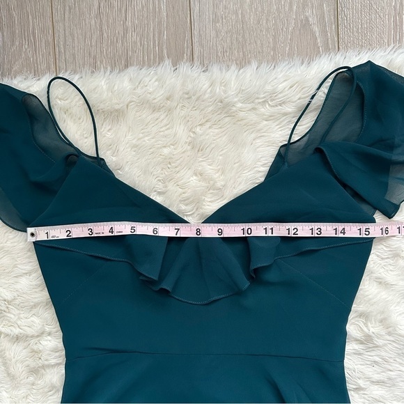 Jenny Yoo Collection Dress Mila Luxe Chiffon Maxi Caspian Sea Teal 0 - Picture 10 of 12